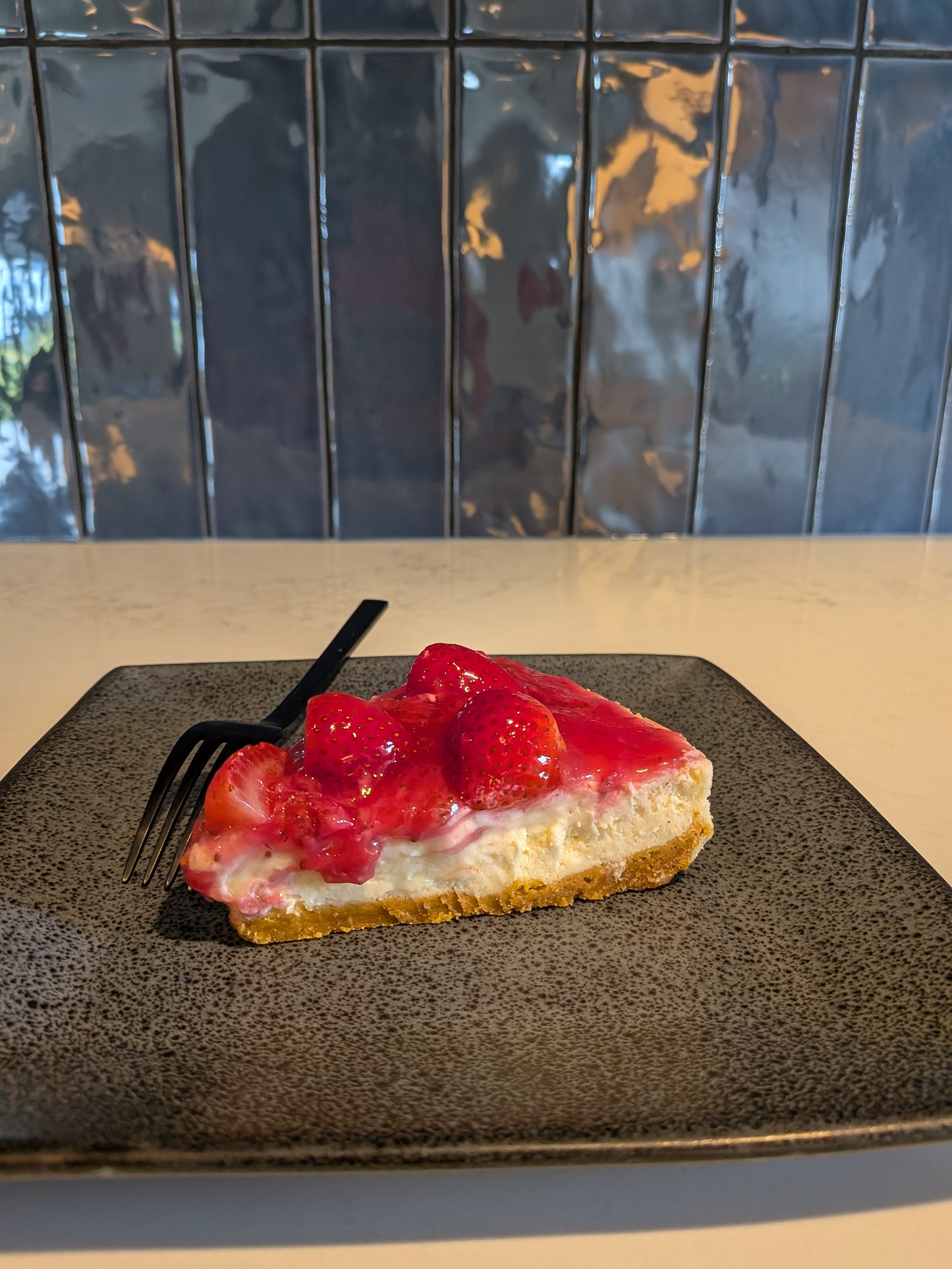 Classic Cheesecake Slice - Fresh Strawberry Topping