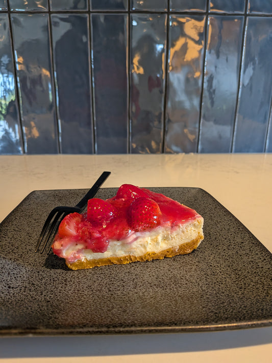 Classic Cheesecake Slice - Fresh Strawberry Topping